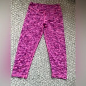 90 Degrees by Reflex Capri Workout Leggings Pink Purple Girls 12 Large